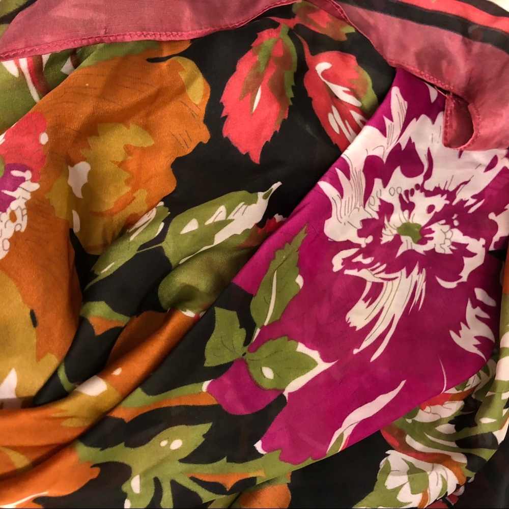 Max Studio Floral Scarf Black Bright - Picture 3 of 7